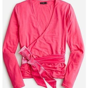 J. Crew Women's Pink Wrap Top